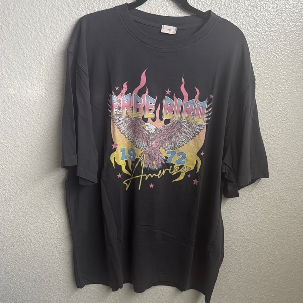 Black Free Bird Graphic T-Shirt